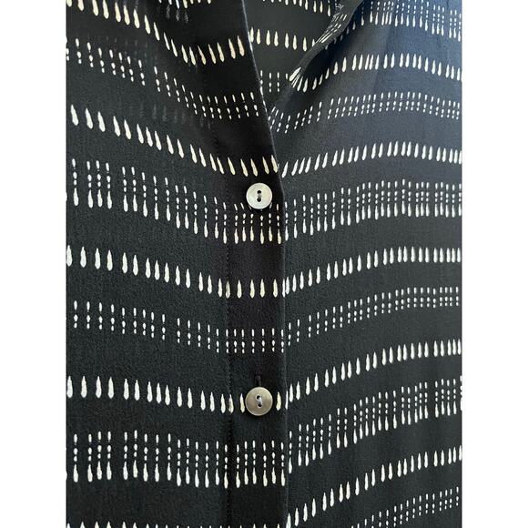 Theory Black Silk Semi Sheer Collared Waist Tie Long Sleeve Shirt Dress Small - Picture 10 of 14